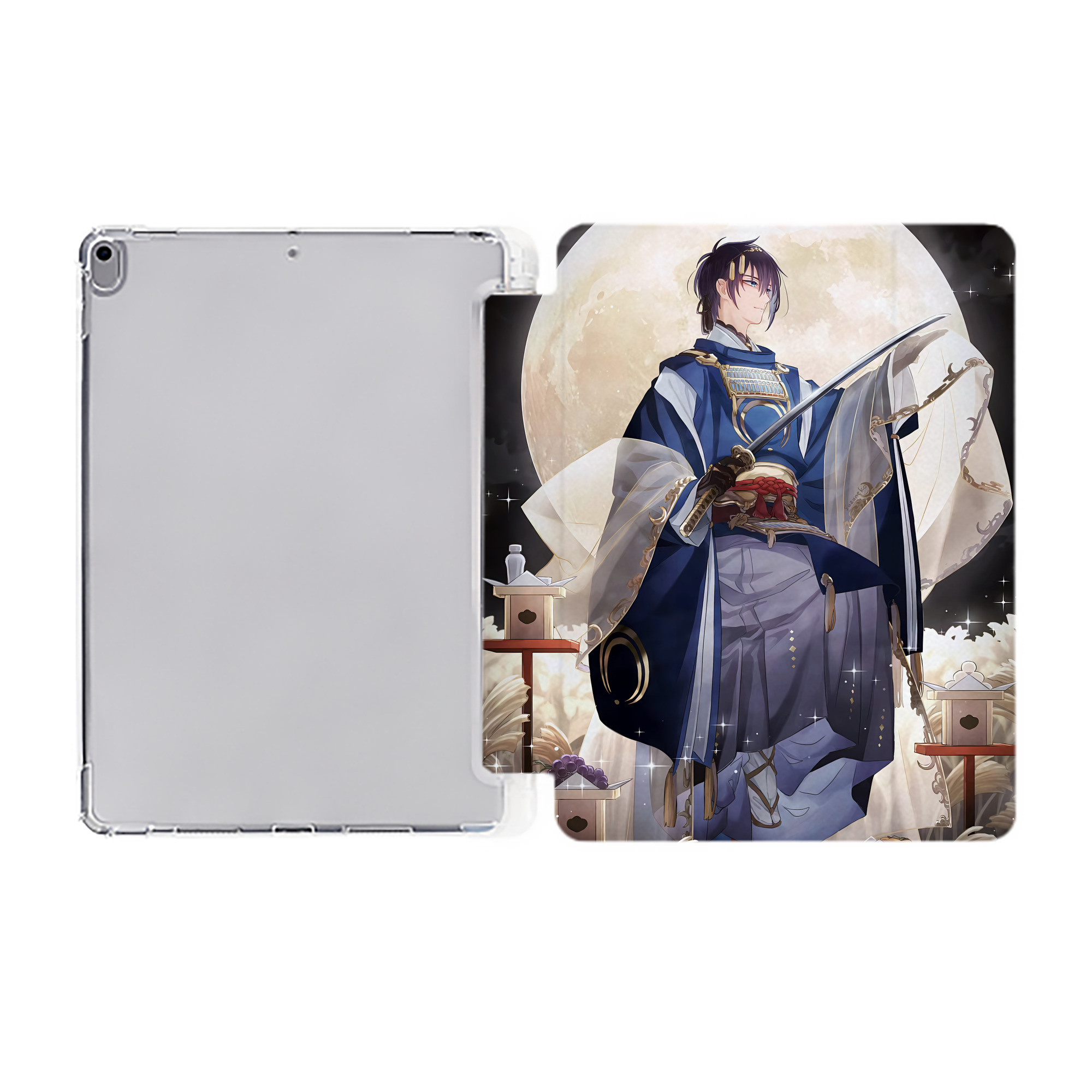 （画像用） 刀剣乱舞 Touken Ranbu IPad ケース ペン収納付き 三つ折りスタンド PUレザー×シリコン 対応機種9.5/10.5/10.9インチ